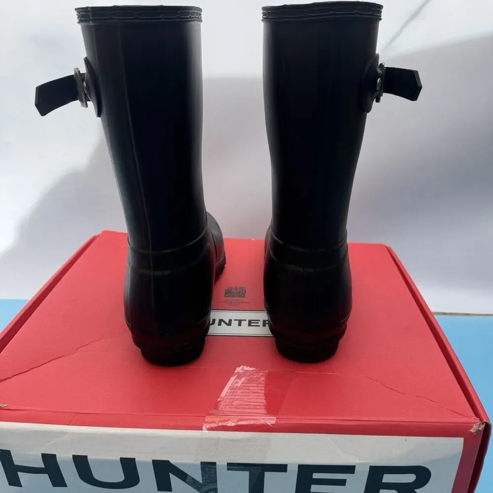 Hunter Women's Black Original Short Rain Boots Winter Waterproof Boots Sz 7